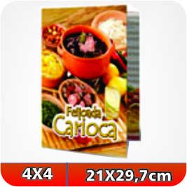 25 Cardápios - 210x297mm Couchê - 250g - 4x4 Laminação Fosca